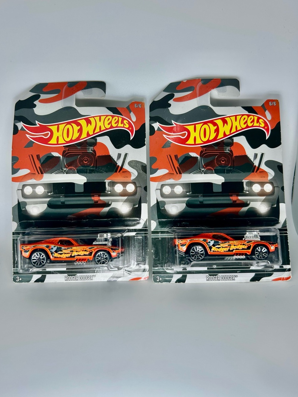 Hot Wheels Rodger Dodger Lot Of 2x - Camouflage Camo Series Orange Walmart 6/6